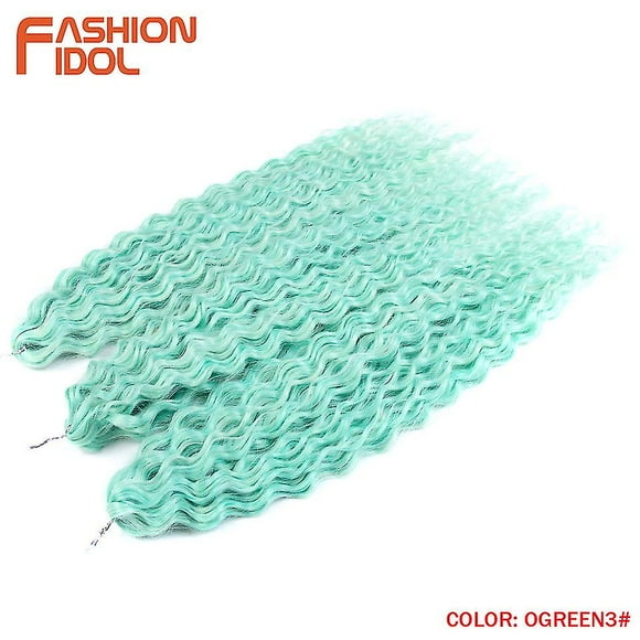 Ariel Curl Hair Water Wave Twist Crochet Hair Synthetic Braid Hair Ombre Blonde Pink 22 Inch Deep Wave Braiding Hair Extension