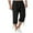 Black, variant on WXLWZYWL Men's Long Cotton Linen Shorts Yoga Pants Knee Length 3/4 Baggy Pants Summer Drawstring Sport Golf Lounge Capri Pant with Pockets