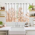 thumbnail image 2 of Wildflower Leaf Kitchen Curtains 63 Inch Length, Brown Floral Botanical White Watercolor Grommet Top Bedroom Living Room Curtains, Light Filtering Cafe Curtain Drapes 2 Panels Set 104''x63'', 2 of 9