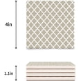 thumbnail image 3 of RYLABLUE Modern Moroccan Geometric Pattern Brown Set of 6 Coaster for Drinks, Absorbent Ceramic Stone Coasters Cup Mat with Cork Base for Home Kitchen Room Coffee Table Bar Decor, 3 of 4