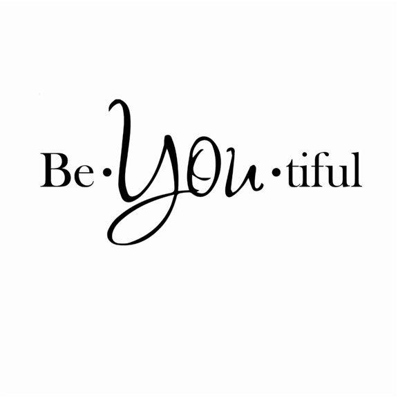 Be*You*Tiful Vinyl Wall Art - from 6" to 15" Each - Elevate Your Space with Motivational Quotes, Perfect for Any Room, Mirror, or Door (6" x 15", Black)