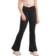 thumbnail image 2 of TZEWGL Girls Spring Summer Solid Full Length Flared Pants For Girl Yoga Leggings Flared Pants Clothes For Kids size 7-8T, 2 of 6