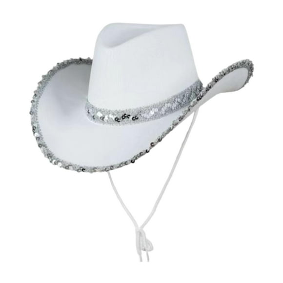Sombrero de vaquero para mujer, sombrero Fedora, sombrero ancho, sombreros de para novia, verano, festival de música al aire libre, conciertos , Blanco Yinane Sombrero de vaquero