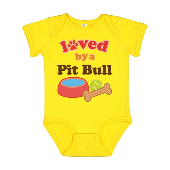 Inktastic Pit Bull Loved by a (dog Breed) Boys or Girls Baby Bodysuit