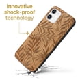 thumbnail image 3 of Case Yard Wooden Case Outside Soft TPU Silicone, Slim Fit Shockproof Wood Protective Phone Cover for Girls Boys Men and Women, Supports Wireless Charging Light Leaves Design case for iPhone-12-Mini, 3 of 7