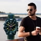 thumbnail image 3 of Reloj mecánico inspirado en lápiz labial para hombre, con correa de silicona perforada estilo carreras. Reloj deportivo para estudiantes y profesionales. Correa plegable., 3 of 6