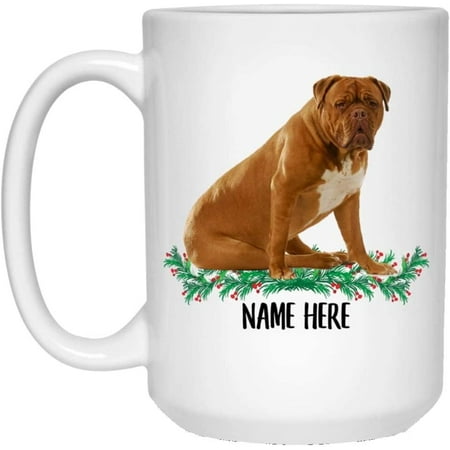 

Funny Personalized Text Gifts Dogue De Bordeaux Golden Red Custom Name Christmas 2022 Gifts White Coffee Mug White 15oz