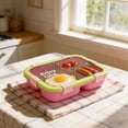 thumbnail image 5 of Adult Bento Box with 4 Compartments, Leak-Proof Microwave-Safe Lunch Container for Office & Picnic, 42oz Green, 5 of 7