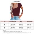 thumbnail image 5 of Short Sleeve Bodysuit Women Elegant Slim Fit Pure Color Snap Button Bodysuit for Cocktail Party, 5 of 5