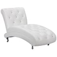 thumbnail image 1 of Baxton Studio Pease Chaise Longue en Similicuir Capitonné Blanc, 1 of 5