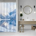 thumbnail image 3 of Winter Riverside Bathroom Curtains Shower Set Nature View Snow Moutain Lake Bath Curtains Shower with Hooks Winter Holiday Waterproof Shower Curtain Set 36x72 Inch for Bathtubs Bath Decors, 3 of 6