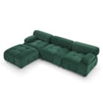 thumbnail image 3 of Modern 93" L-Shaped Sectional Sofa with Soft Velvet, Modular Sectional Bed with Reversible Ottoman,4 Seater Couch Button Tufted Designed,DIY Combination Sofa for Living Room,Dark Green, 3 of 9