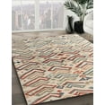 thumbnail image 3 of Ahgly Company Machine Washable Indoor Square Abstract Dark Almond Brown Area Rugs, 6' Square, 3 of 7