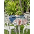thumbnail image 2 of Outdoor Tablecloth with Umbrella Hole and Zipper, Sage Green Red Coral Round Table Cloth 60 Inch Waterproof Tablecloth, Coastal Nautical Summer Beach Picnic Table Cover for Patio Camping, 2 of 7