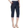 thumbnail image 1 of Style & Co. Pantalones chinos casuales con dobladillo a presi?n para mujer, azul, 6 Style & Co. chino, 1 of 2