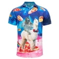 thumbnail image 4 of Camisa hawaiana de playa para hombre, con estampado 3D de animales, divertida camiseta informal de manga corta con botones, para vacaciones, ropa de calle, 4 of 4
