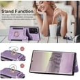 thumbnail image 4 of Note 20 Ultra Case,Card Holder Wallet for Galaxy Note 20 Ultra 5G Case,Ring Holder Stand,RFID-Blocking,Wrist Strap,Camera Protector,Leather Protective  Flip Cover Phone Cases 2023 (Purple), 4 of 14