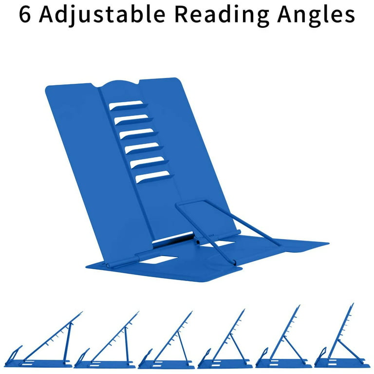 MSDADA Desk Book Stand Metal Reading Rest Book Holder Angle Adjustable  Stand Document Holder Portable Sturdy Lightweight Bookstands-Textbooks  Tablet