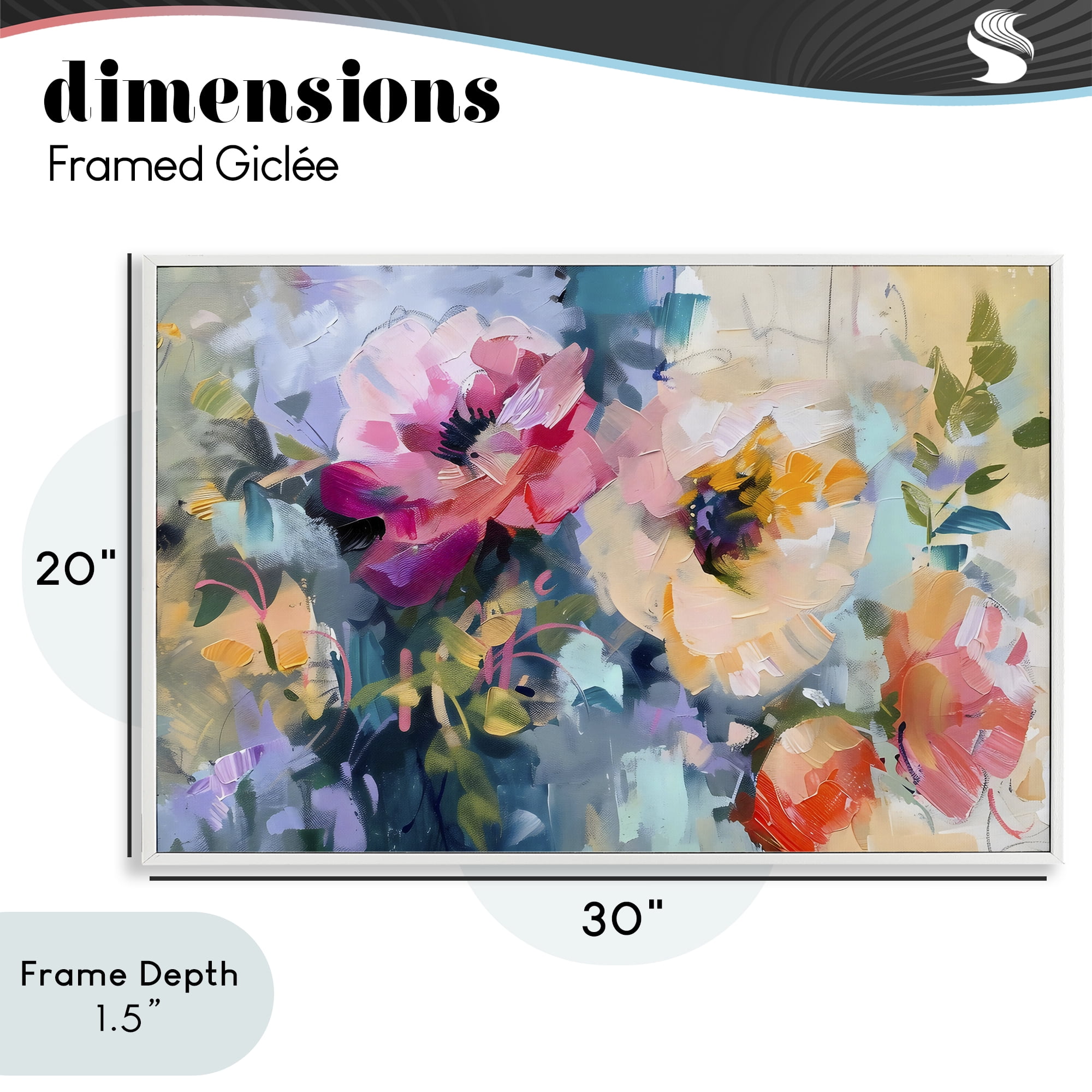 Stupell Industries Vibrant Florals Brushed Abstract White Framed Giclee Art, design by Creative Studio