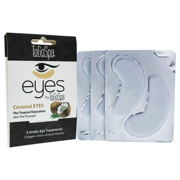 Coconut Eyes Treatment by To Go Spa for Unisex 3 Pair Eye Mask