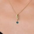 thumbnail image 3 of Gem Stone King 0.36 Ct London Blue Topaz G/H Lab Grown Diamond 14K Yellow Gold Pendant with Chain, 3 of 6