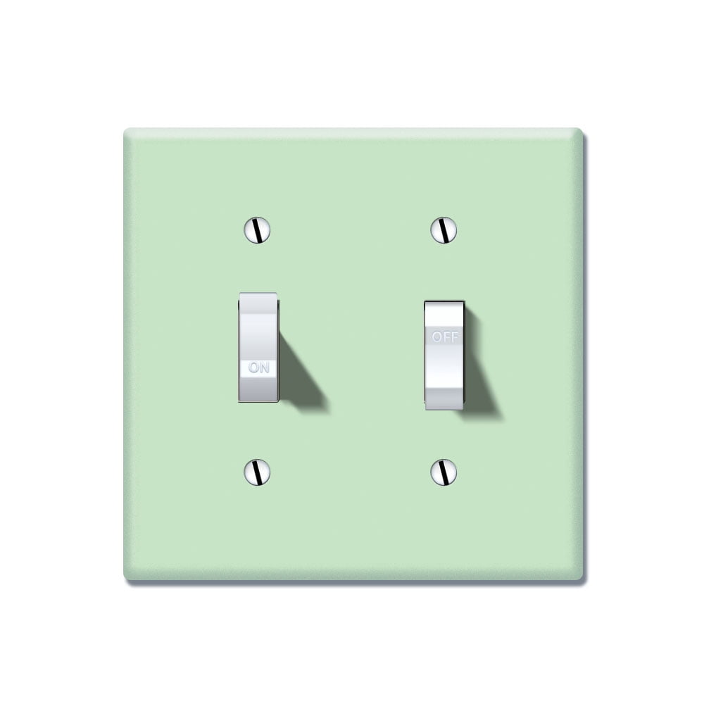 WIRESTER 3-Gang Solid Mint Green 1-Gang Decorator and 2-Gang Toggle Light Switch Plate/Wall Plate Cover WIRESTER 3-Gang Solid Mint Green 1-Gang Decorator and 2-Gang Toggle Light Switch Plate/Wall Plate Cover