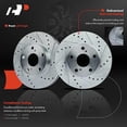 thumbnail image 2 of A-Premium Front Drilled and Slotted Disc Brake Rotors Set Compatible with Toyota Camry 1992-2006 Solara 1999-2003 Sienna 1998-2003 Avalon 1995-2004 Lexus ES300 1992-2001 2.2L 2.4L 3.0L 2-PC Set, 2 of 8