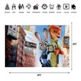 thumbnail image 2 of Zootopia Happy Birthday Anime Cartoon Theme Backdrops Banner Birthday Party Decor Supplies(5x3ft), 2 of 5