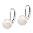 thumbnail image 2 of TheJewelryHut Designer 14k White Gold 8-9mm Round White Saltwater Akoya Leverback Earrings, 2 of 3