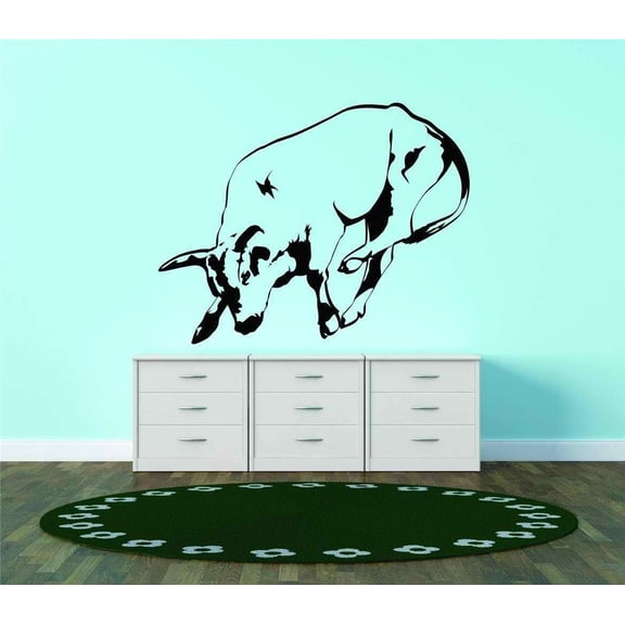 Design With Vinyl Artwork Steer Bull Bucking Rodeo Contest Riding Dide Rpoe Wall Decal for Children - Themed Decal - Size: 20 In x 20 In