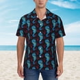 thumbnail image 2 of Xecao Blue Seahorse print Hawaiian shirt - a stylish short-sleeve button-down for men, perfect for casual beach and tropical outings., 2 of 9
