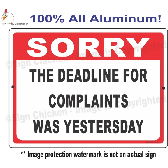 Funny Office Sign, Complaints, Humor, Man Cave, Decore, Garage Sign, Policy,
