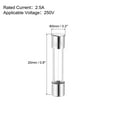 thumbnail image 2 of Fusibles de vidrio de 2.5A 250V 5x20mm, fusibles de retardo de tiempo, fusibles de acción lenta (paquete de 20), 2 of 5