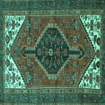 thumbnail image 1 of Ahgly Company Indoor Square Persian Turquoise Blue Traditional Area Rugs, 4' Square, 1 of 4