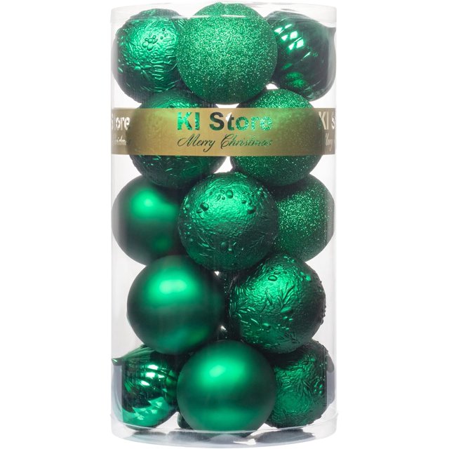 KI Store Bolas de Navidad Rojas 34 Piezas Adornos de decoración de árbol de Navidad de 2,36 Pulgadas para árbol de Navidad Corona navideña Adornos de decoración Ganchos Incluidos