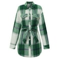 thumbnail image 4 of clear Usmixi Womens Winter Plaid Jacket Flannel Coat for Women Button Down Lapel Classic Shacket Long Sleeve Ladies Pocket Lightweight Wool Shirt Outwear with Belt Plaid Jacket, 4 of 7