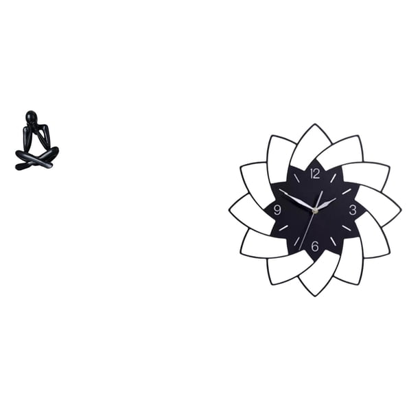 Figura de escritorio,Escultura abstracta de pensador para decoración de oficina y hogar.,Reloj de pared grande,Reloj de pared acrílico silencioso sin tictac,Reloj de pared grande para