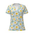 thumbnail image 3 of Naloa Daisies Flowers Print T-Shirts Short Sleeve V Neck Tees for Women Fashion Tops Trendy Lightweight Soft Casual Summer Outfits Clothes, 3 of 5