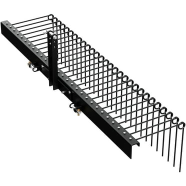 RVNI 3 Point 72 inch Pine Straw Landscape Rake for Category 1 & Cat-1 Tractor High Steel to Cat 0 Cat 1 Spring Landscape Rake Attaches