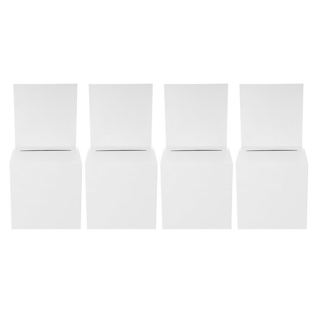 Caja de cartón para votación de 4 piezas, caja cuadrada para rifa, caja de almacenamiento de boletos simple