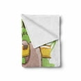 thumbnail image 2 of Sloth Soft Flannel Fleece Throw Blanket, Relax Life is Inspirational Illustration of Tropical Mammal on Tree Branch, Cozy Plush for Indoor and Outdoor Use, 60" x 80", Green Tan Yellow, by Ambesonne, 2 of 6