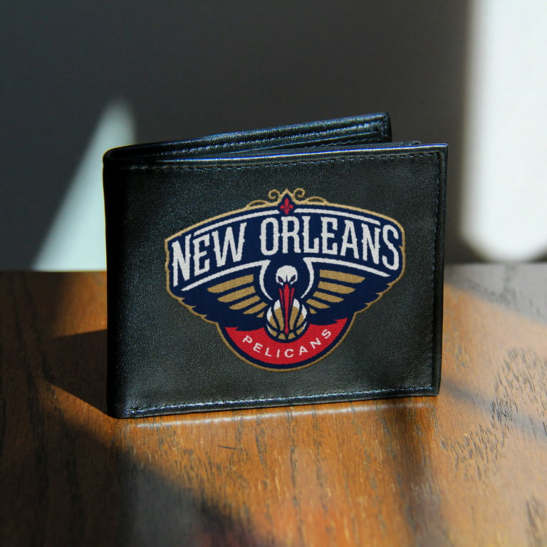 St Louis NHL Blues Embroidered Team Logo Black Leather Bi-fold Wallet