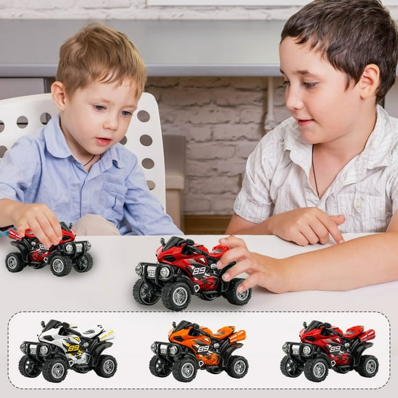 RRJ 3 Pcs Modèle de Moto Tout-Terrain en Alliage, Jouet Miniature de Moto Moulé sous Pression de Collection, 1 Pcs Mini Ornement de Moto Cadeau pour Adultes, Casse-Tête Alliage Voiture Jouet pour Déco de Bureau, Modèle de Moto pour