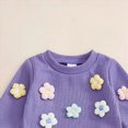 thumbnail image 5 of TOWED22 Newborn Toddler Infant Girl Clothes Fall Winter 2 Piece Outfits Long Sleeve Soft Sweatshirt + Elastic Waist Pants Set(Purple,6-12 M), 5 of 8
