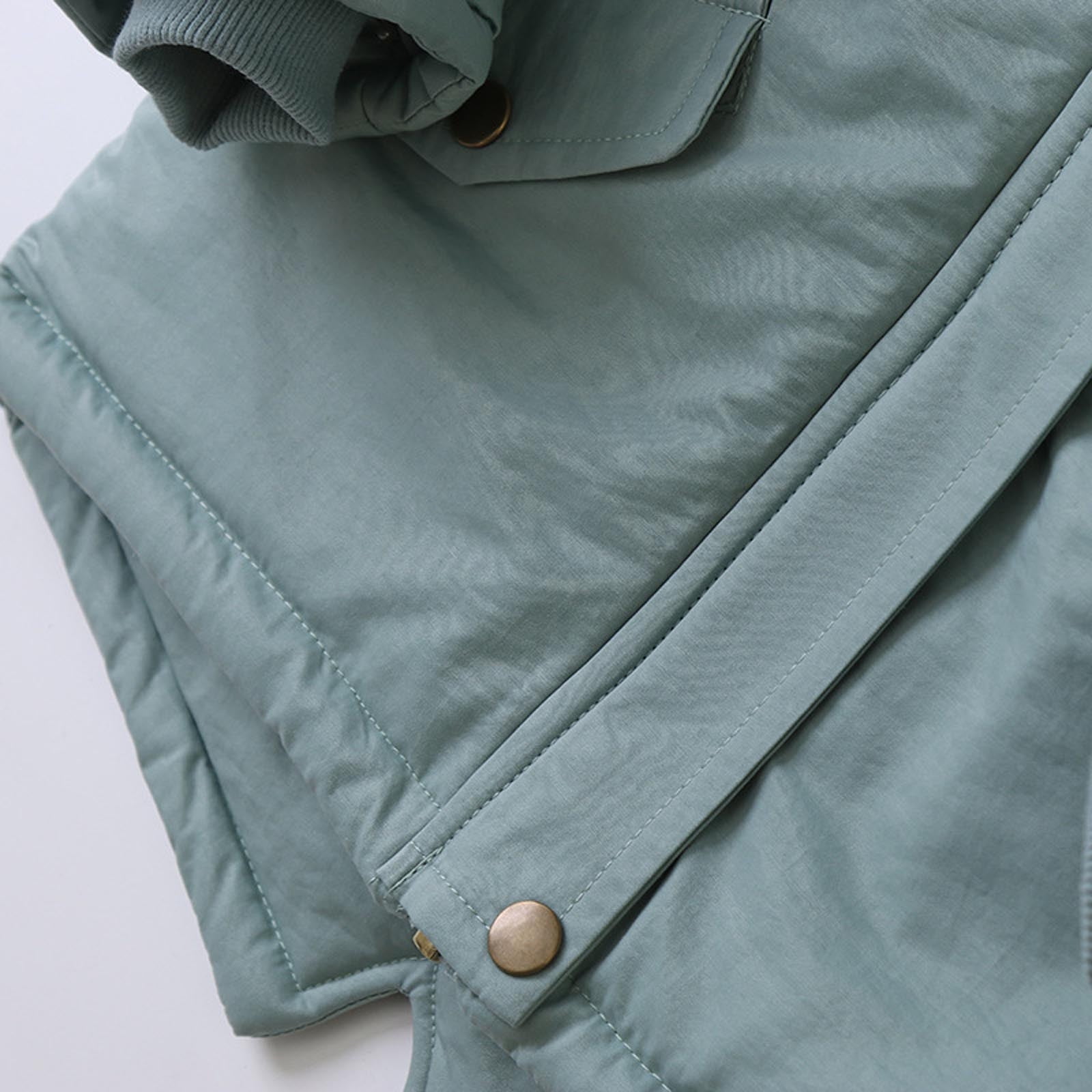 Odeerbi Toddler Winter Coat Kids Girls Outerwear Jackets Thickened Jackets Fleece Hoody Jackets Zip Up Coat Jacket Green