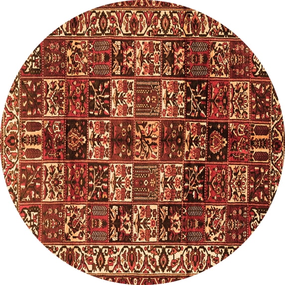 Ahgly Company Indoor Round Persian Orange Traditional Area Rugs, 3' Round