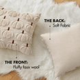 thumbnail image 6 of Fall Pumpkin Plush Pillow Covers 18x18, Faux Fur Decorative Pillow Cases for Couch, Halloween Decor for Living Room Bedroom, 2 Set, Beige Brown Stem, 6 of 7