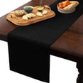 thumbnail image 2 of Table Runner Dresser Scarves 72 Inch Long, Solid Art Minimalist Pure Black Linen Dining Table Runners Plain Single Dark Color Tabletop Scarf for Wedding Holiday Party Kitchen, 2 of 7