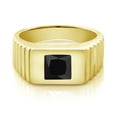 thumbnail image 2 of Gem Stone King 1.50 Ct Princess Black Onyx 18K Yellow Gold Plated Silver Men's Ring (Size 12), 2 of 2