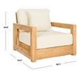 thumbnail image 4 of SAFAVIEH Couture Montford Modern Brazilian Teak Wood Solid Armchair, Natural Teak/Beige, 4 of 12